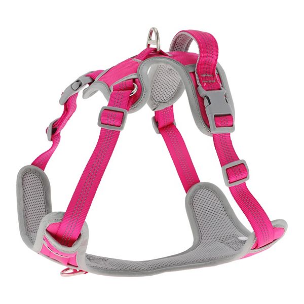 Dog Harness, Reflective Dog Harness, Adjustable Dog Vest Harness, Double Layer Easy Control Rose Red Unique Bargains