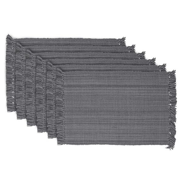 Set of 6 Blue Chambray French Stripe Rectangular Placemats 19" x 13" CC Home Furnishings