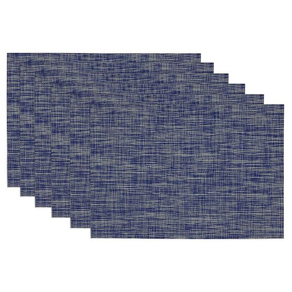 Set of 6 Blue and Orange Picante Stripe Placemat  19" Contemporary Home Living