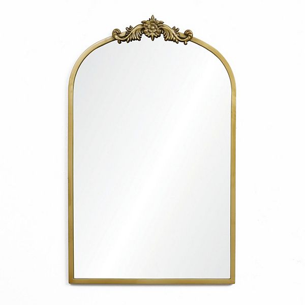 LuxenHome Gold Frame Arch 31.5-Inch Tall Wall Accent Mirror LuxenHome