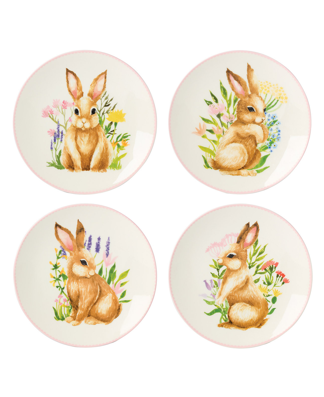 Wicker Creek Bunny Accent Plates, Set of 4 Lenox