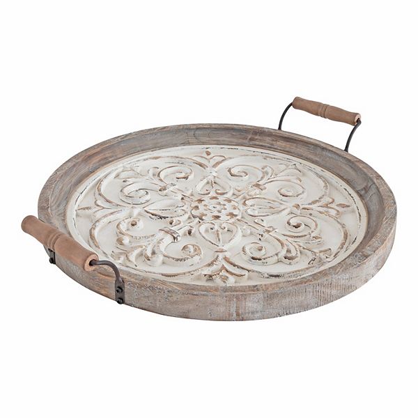 Hillrose Wood Decorative Tray 21x18 Kate and Laurel Home