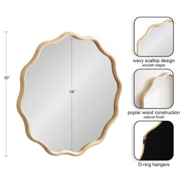 Talma Scalloped Wall Mirror Kate and Laurel Home