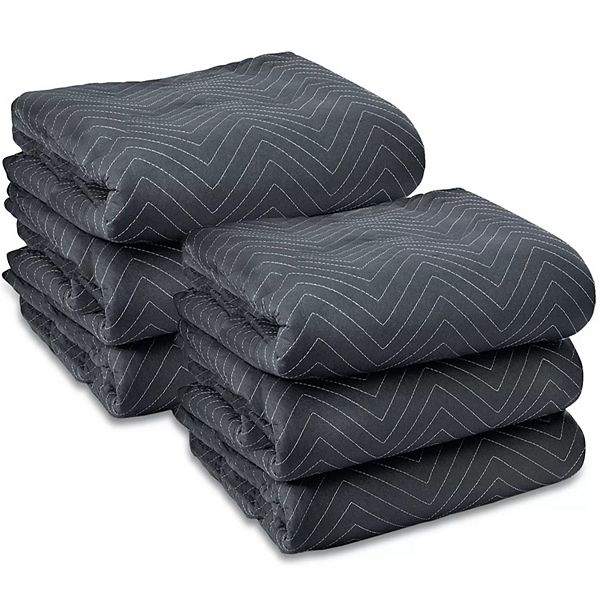 6-Pieces Ultra-Thick Moving Blanket Furniture Pads Stock Preferred