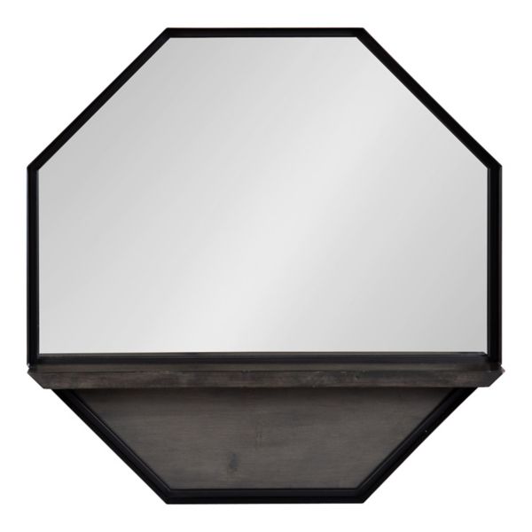 Owing Octagon Wall Shelf Mirror Kate and Laurel Home