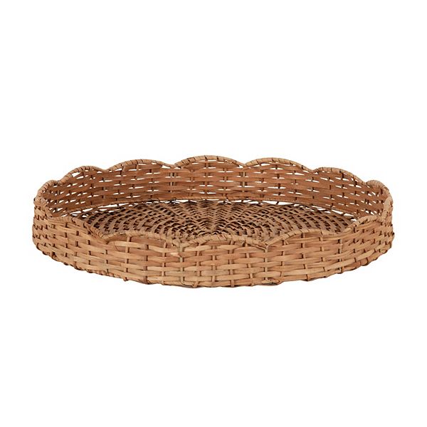 Wavley Rattan Round Tray 18x18 Kate and Laurel Home