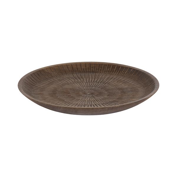 Zandros Round Carved Tray 16x16 Kate and Laurel Home