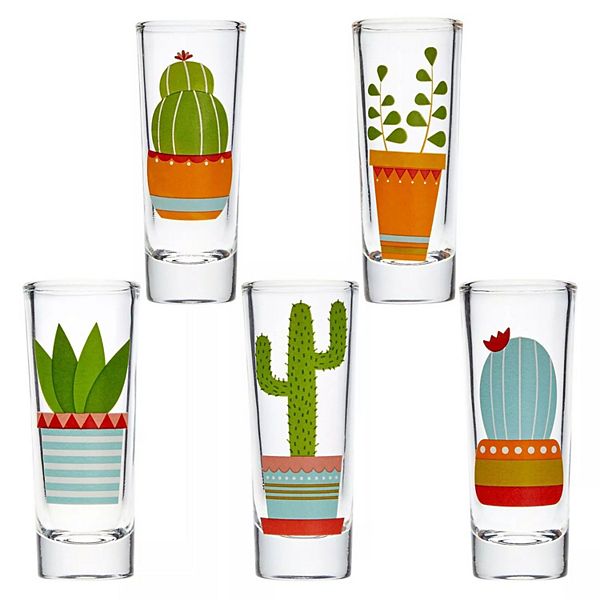 5-Pack Cactus Shot Glasses, 2 Oz Stock Preferred