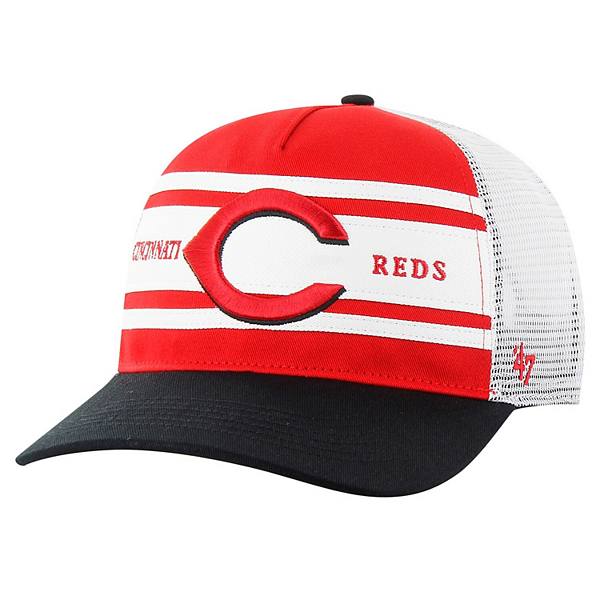 Men's '47 Red Cincinnati Reds Gridiron Super Stripe Relaxed Trucker Hitch Adjustable Hat 47 Brand