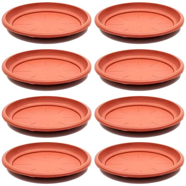 Round Plastic Plant Saucer Drip Trays 12" 8 Pcs Kitcheniva