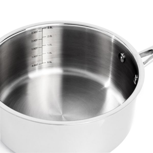 BergHOFF Professional Tri-Ply 18/10 Stainless Steel 8-in. 3.3-qt. Saucepan with Lid BergHOFF