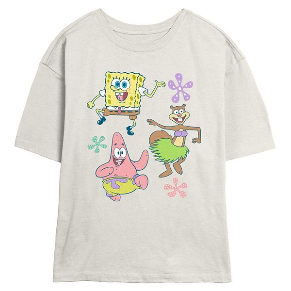 Juniors' Nickelodeon SpongeBob SquarePants And Friends Dancing Skimmer Graphic Tee Nickelodeon