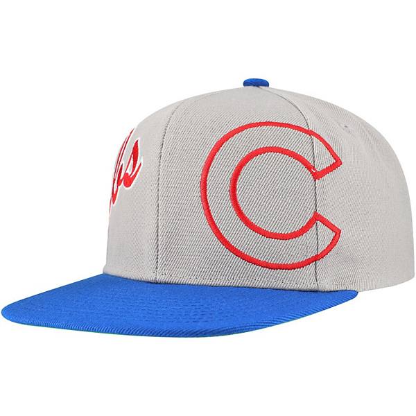 Men's Mitchell & Ness Gray Chicago Cubs Knock Out Panel Snapback Hat Mitchell & Ness