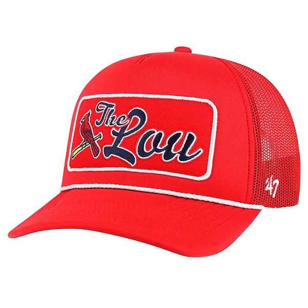 Men's  '47 Red St. Louis Cardinals Local Patch Foam Front Trucker Adjustable Hat 47 Brand