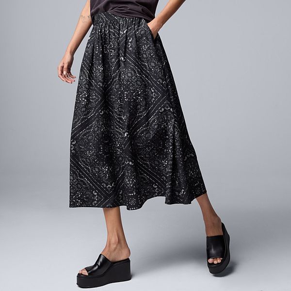 Women's Simply Vera Vera Wang Shirred Midi Skirt Simply Vera Vera Wang