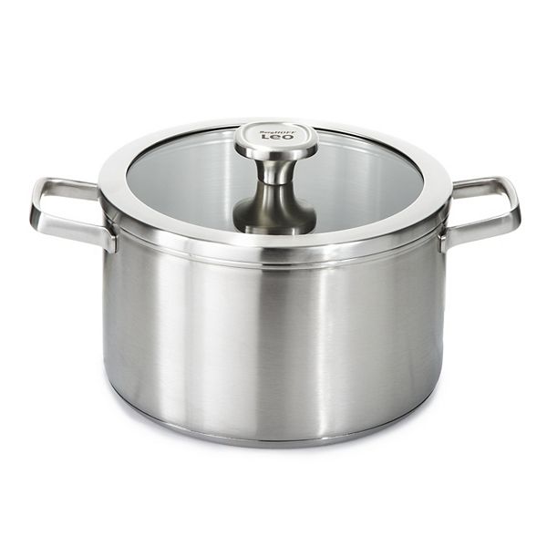 BergHOFF Leo Graphite 18/10 Stainless Steel 10-in. 6.3-qt. Stockpot with Glass Lid BergHOFF