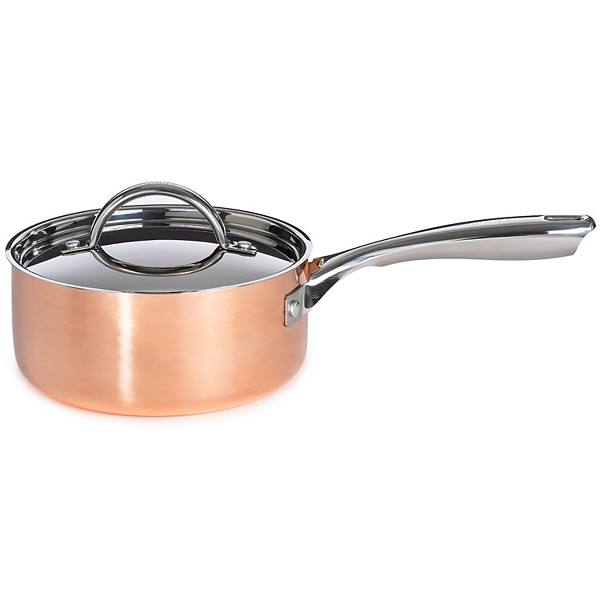 BergHOFF Vintage Polished Tri-Ply Copper 7-in. 2-qt. Saucepan with Lid BergHOFF