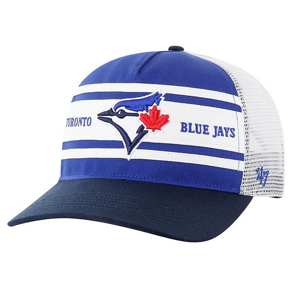 Men's '47 Royal Toronto Blue Jays Gridiron Super Stripe Relaxed Trucker Hitch Adjustable Hat 47 Brand