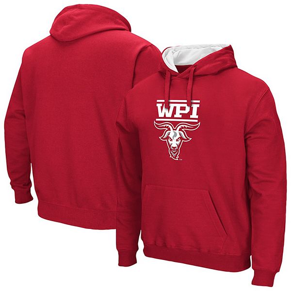 Men's Colosseum Red Worcester Polytechnic Institute Engineers Arch & Logo 3.0 Pullover Hoodie Colosseum