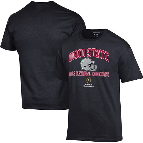 Men's Champion Black Ohio State Buckeyes College Football Playoff 2024 National Champions Helmet T-Shirt Champion