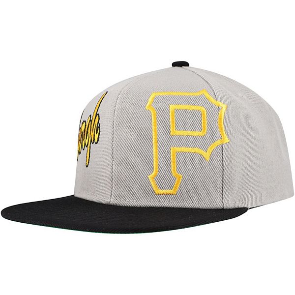 Men's Mitchell & Ness Gray Pittsburgh Pirates Knock Out Panel Snapback Hat Mitchell & Ness