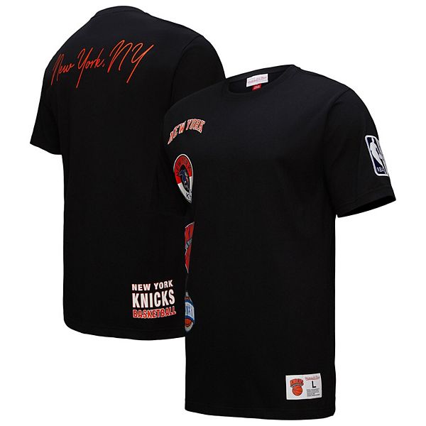 Men's Black New York Knicks Black Out Collection Vintage Premium T-Shirt Mitchell & Ness