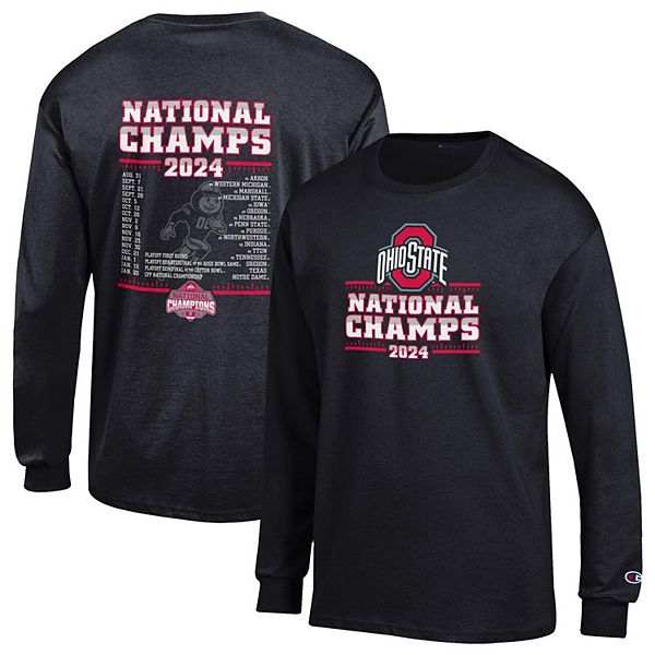 Men's Champion Black Ohio State Buckeyes College Football Playoff 2024 National Champions Long Sleeve T-Shirt Champion