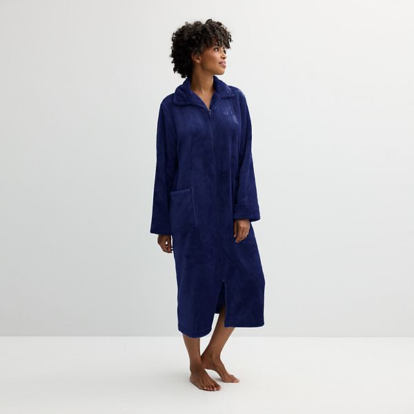 Petite Croft & Barrow® Plush Zip-Front Robe Croft & Barrow