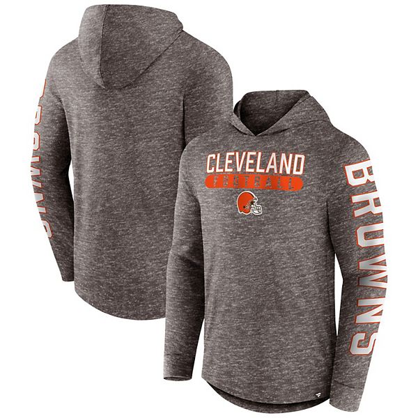 Мужской лонгслив-худи Fanatics Branded с графикой Cleveland Browns из 65% полиэстера и 35% хлопка Fanatics