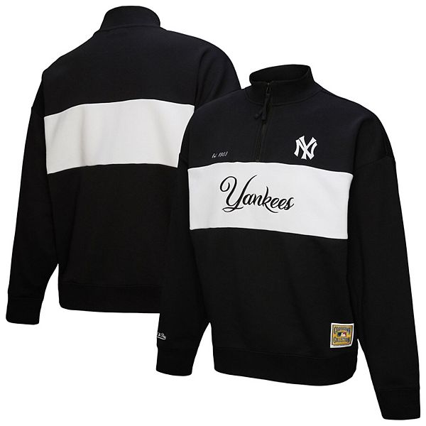 Women's Mitchell & Ness Black New York Yankees Quarter-Zip Pullover Top Mitchell & Ness