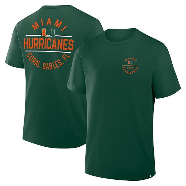 Men's Fanatics  Green Miami Hurricanes Fastbreak T-Shirt Fanatics