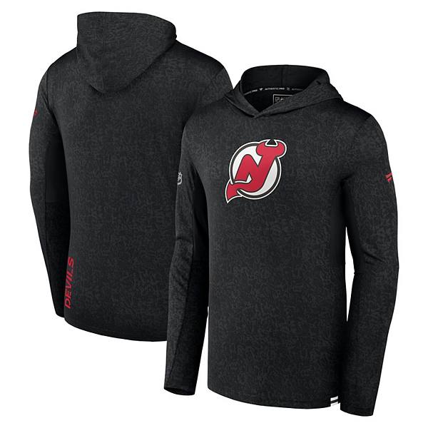 Men's Fanatics  Black New Jersey Devils Authentic Pro Lightweight Pullover Hoodie Fanatics