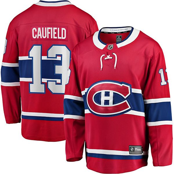 Men's Fanatics Cole Caufield Red Montreal Canadiens Home Premier Breakaway Player Jersey Fanatics