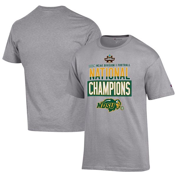 Men's Champion  Gray NDSU Bison 2024 NCAA FCS Football National Champions Locker Room T-Shirt Champion