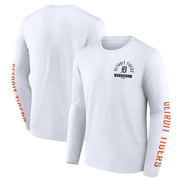 Men's Fanatics  White Detroit Tigers Press Box Long Sleeve T-Shirt Fanatics