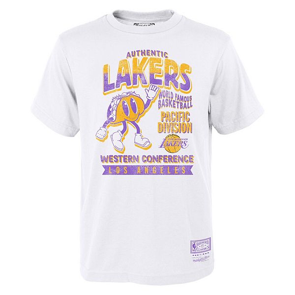 Youth Mitchell & Ness White Los Angeles Lakers Concession Food Character T-Shirt Mitchell & Ness