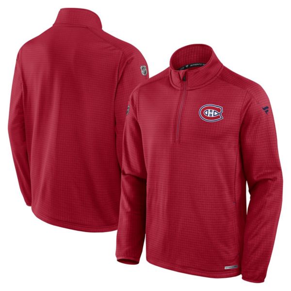 Men's Fanatics  Red Montreal Canadiens Authentic Pro Rink Quarter-Zip Jacket Fanatics