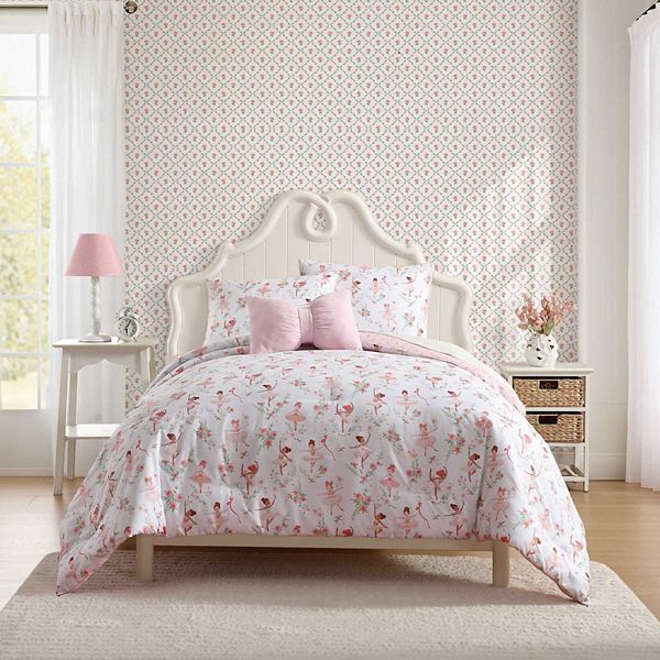 Girls Laura Ashley Ballerina Divas Pink Full/Queen Comforter and Sham Set Laura Ashley Kids