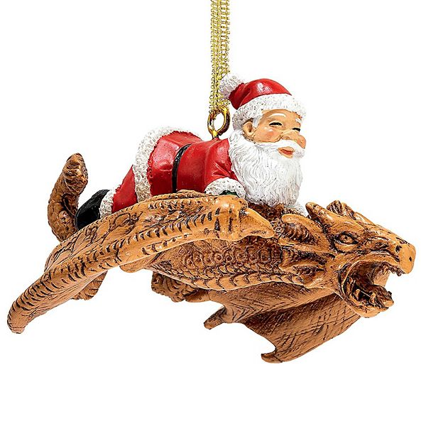 Santa and the Snowdragon 2020 Holiday Gothic Ornament: Each Design Toscano