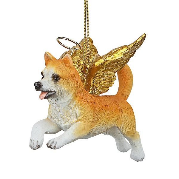 Honor the Pooch: Welsh Corgi Holiday Dog Angel Ornament Design Toscano