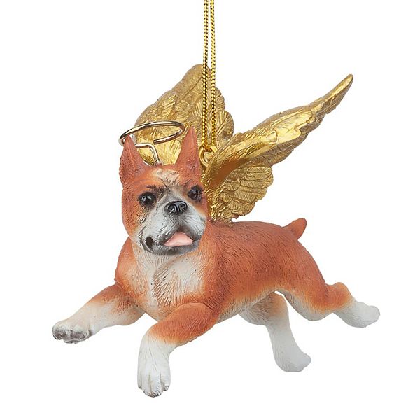 Honor the Pooch: Boxer Holiday Dog Angel Ornament Design Toscano