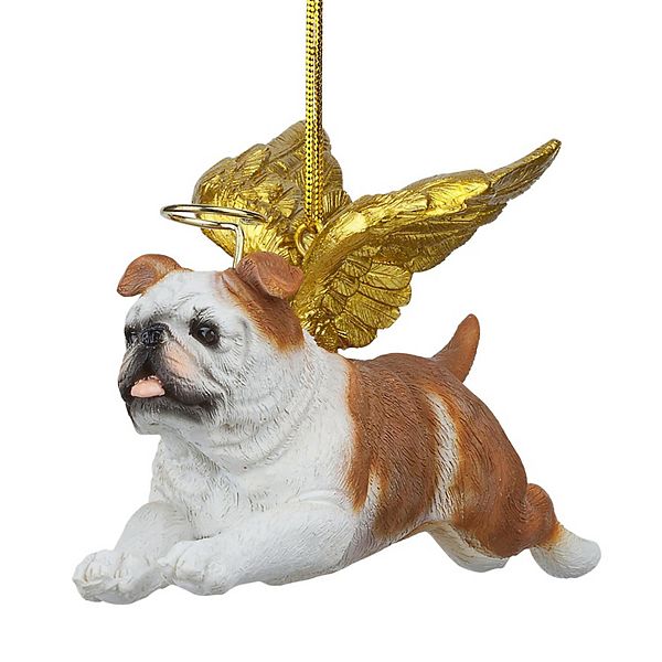 Honor the Pooch: Bulldog Holiday Dog Angel Ornament Design Toscano