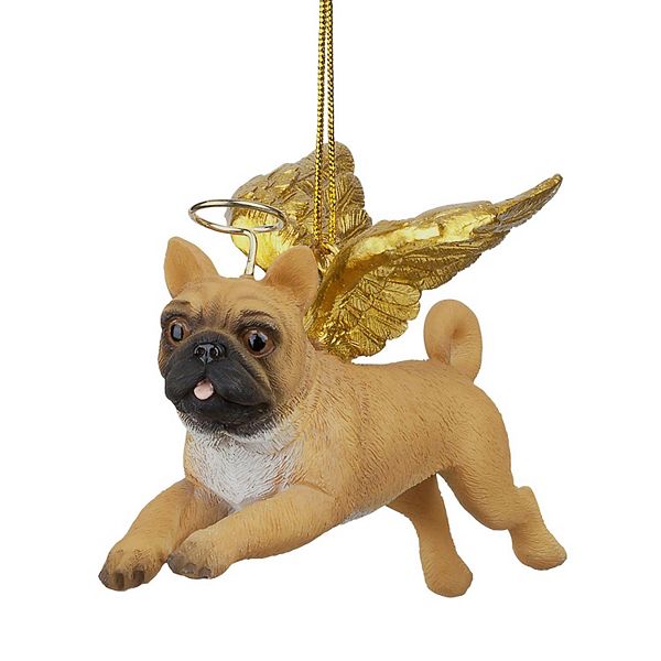 Honor the Pooch: Pug Holiday Dog Angel Ornament Design Toscano