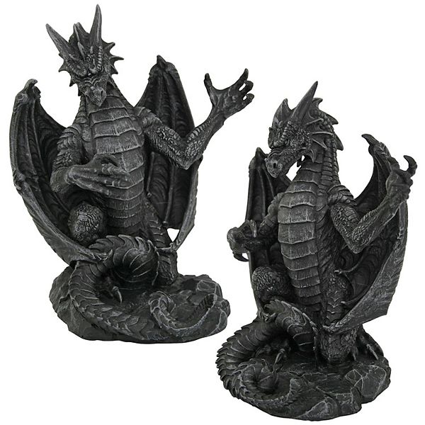 Versilius the Dragon Statue Medieval Cell Phone Holder: Set of Two Design Toscano