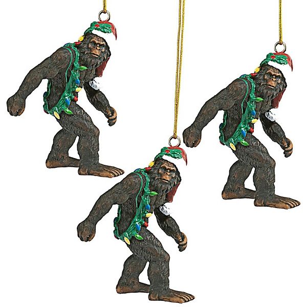 Bigfoot, the Yeti Holiday Ornaments: Set of Three Design Toscano