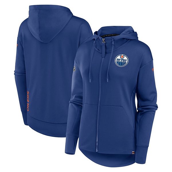 Women's Fanatics Royal Edmonton Oilers Authentic Pro Scuba Full-Zip Hoodie Fanatics