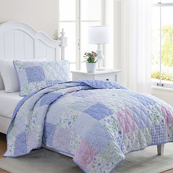 Laura Ashley Kids Purple Parker Patchwork Quilt Bedding Set Laura Ashley Kids