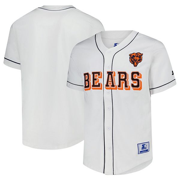 Men's Starter  White Chicago Bears Relay Full-Button Baseball Jersey Starter