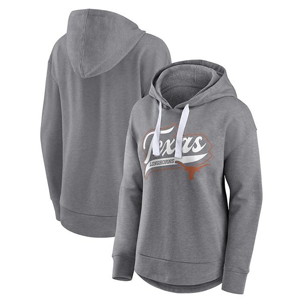 Women's Fanatics  Heather Gray Texas Longhorns Tail Sweep Pullover Hoodie Fanatics