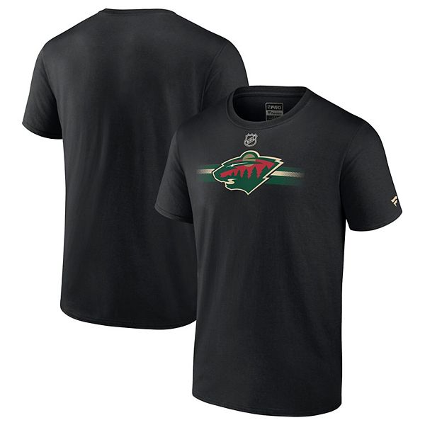 Men's Fanatics Black Minnesota Wild Authentic Pro Secondary Logo T-Shirt Fanatics